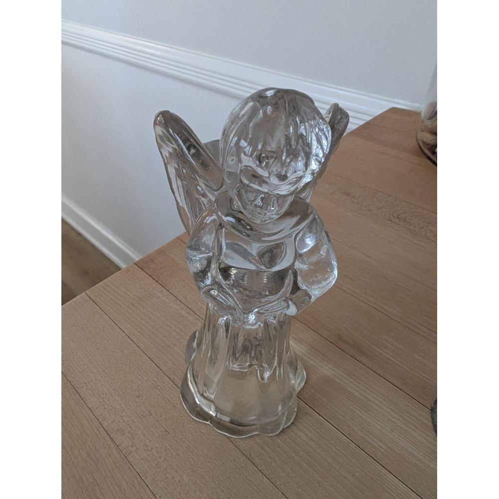 Vintage Christmas Glass Angel Candle Holder